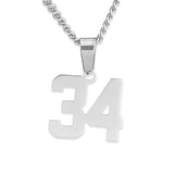 Number Pendant Necklace - Silver - ViViGleam