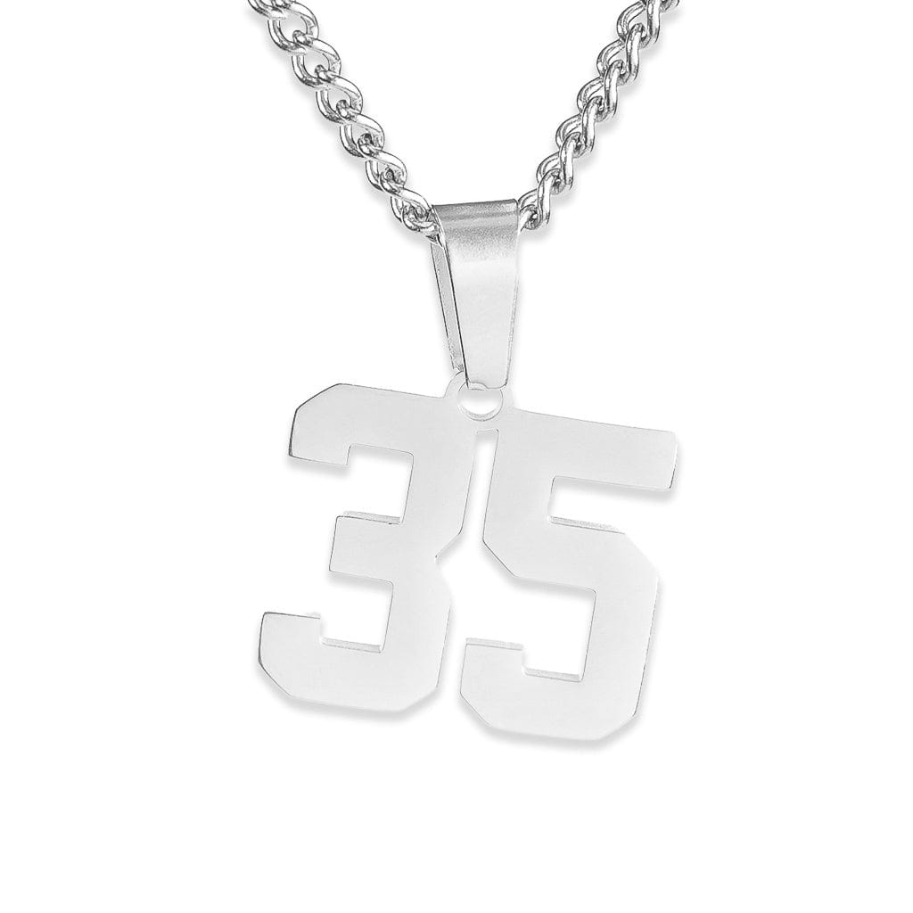 Number Pendant Necklace - Silver - ViViGleam