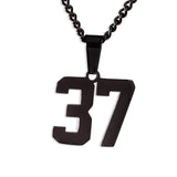 Number Pendant Necklace - Black - ViViGleam
