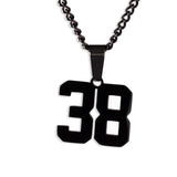 Number Pendant Necklace - Black - ViViGleam