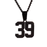 Number Pendant Necklace - Black - ViViGleam