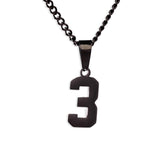 Number Pendant Necklace - Black - ViViGleam