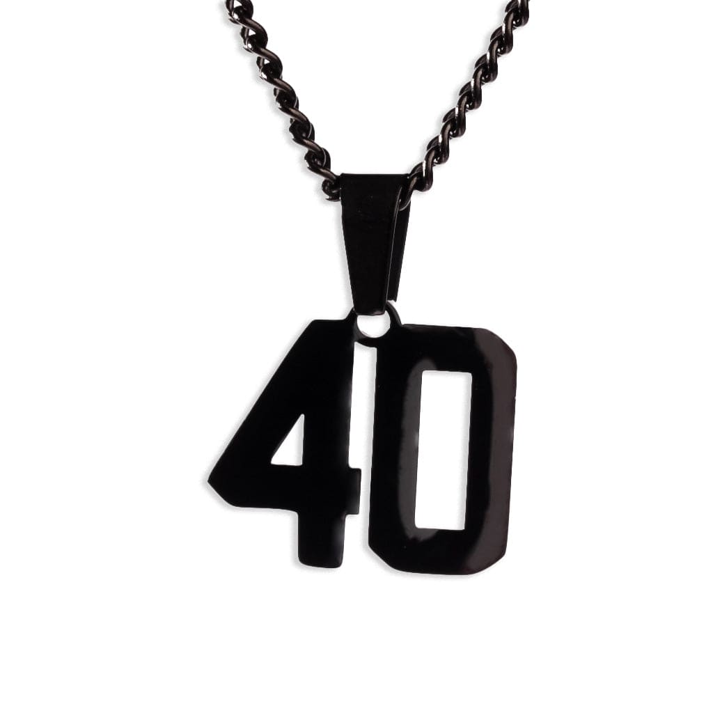 Number Pendant Necklace - Black - ViViGleam