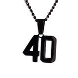 Number Pendant Necklace - Black - ViViGleam