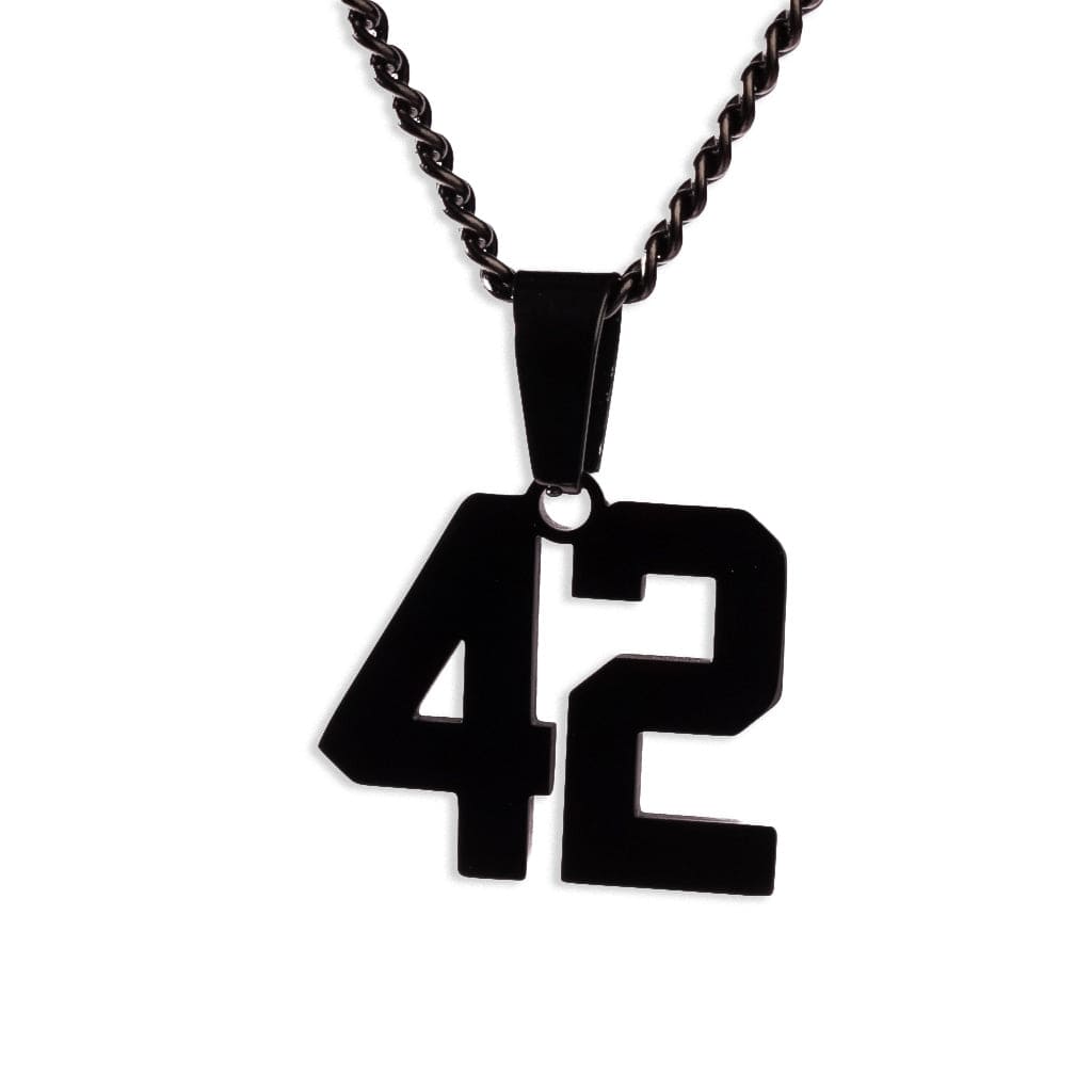 Number Pendant Necklace - Black - ViViGleam