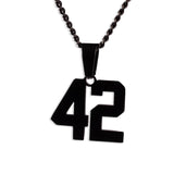Number Pendant Necklace - Black - ViViGleam
