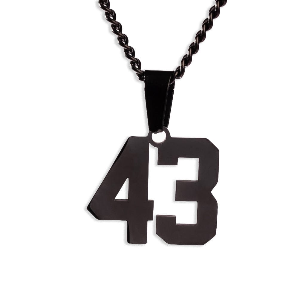 Number Pendant Necklace - Black - ViViGleam