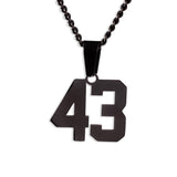 Number Pendant Necklace - Black - ViViGleam