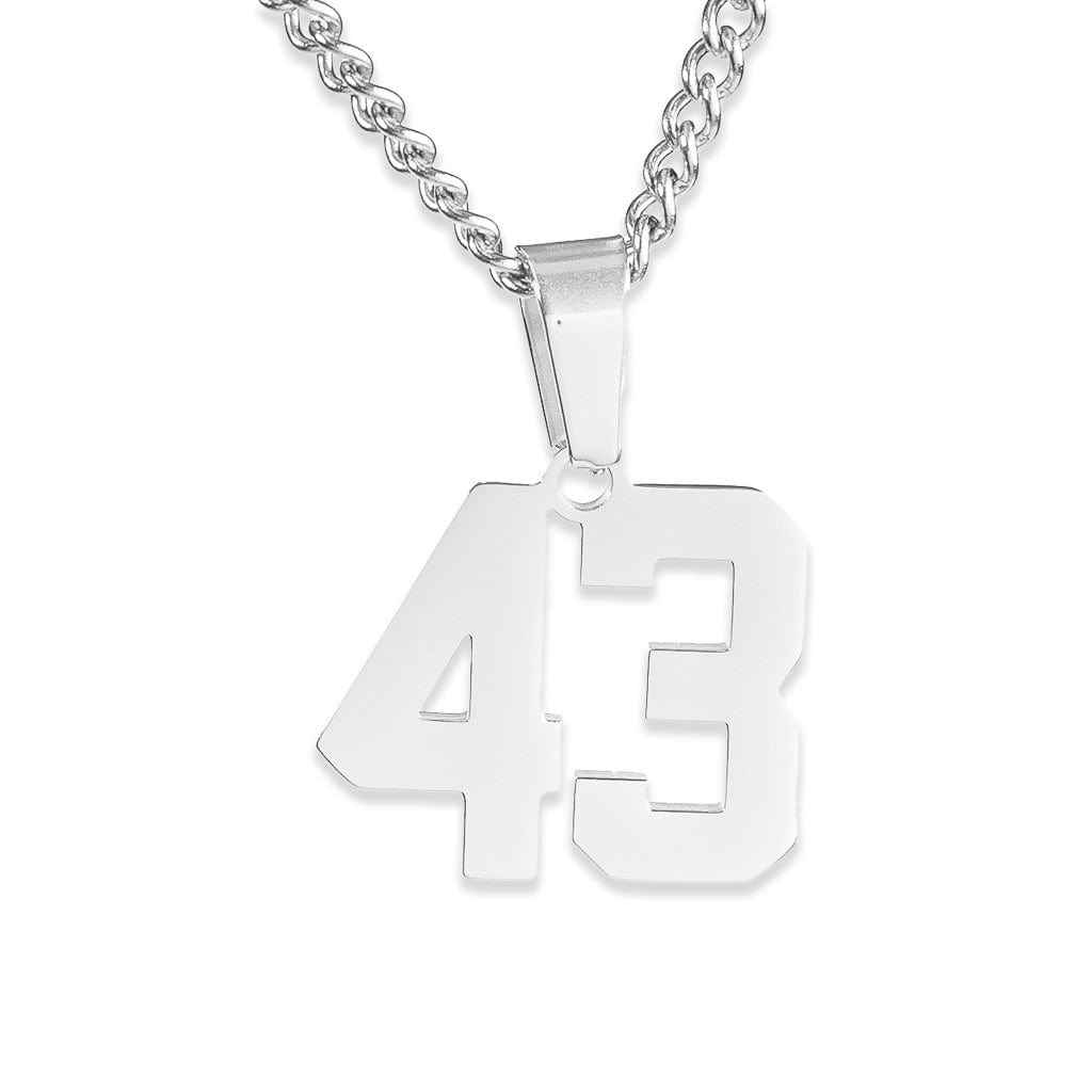 Number Pendant Necklace - Silver - ViViGleam