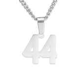 Number Pendant Necklace - Silver - ViViGleam