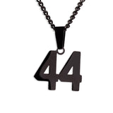 Number Pendant Necklace - Black - ViViGleam