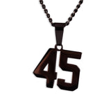 Number Pendant Necklace - Black - ViViGleam
