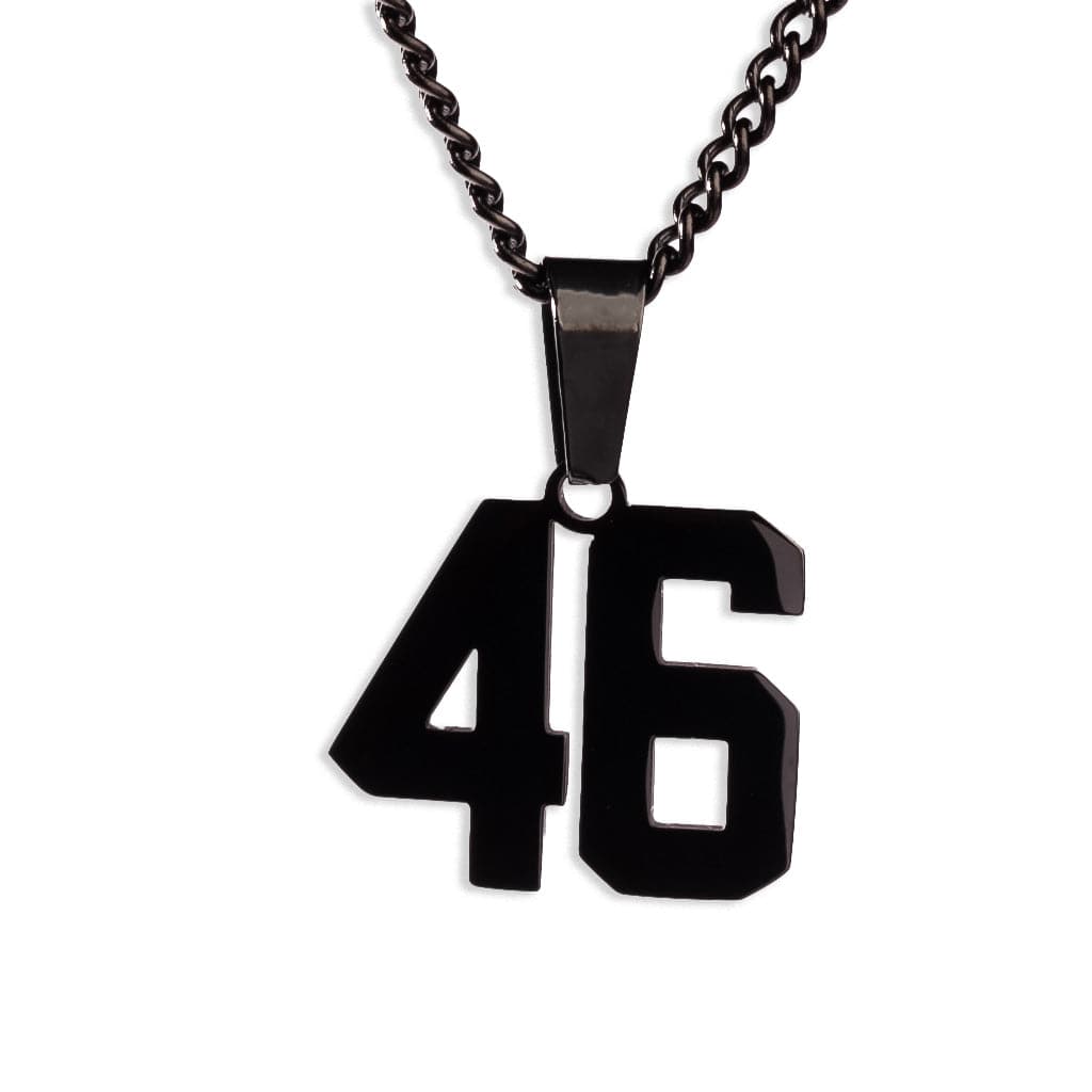 Number Pendant Necklace - Black - ViViGleam