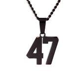 Number Pendant Necklace - Black - ViViGleam