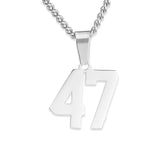 Number Pendant Necklace - Silver - ViViGleam