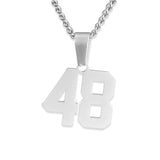Number Pendant Necklace - Silver - ViViGleam