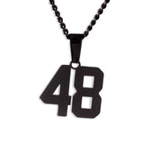 Number Pendant Necklace - Black - ViViGleam
