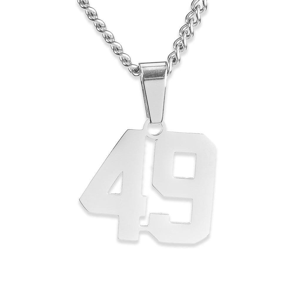 Number Pendant Necklace - Silver - ViViGleam