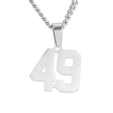 Number Pendant Necklace - Silver - ViViGleam