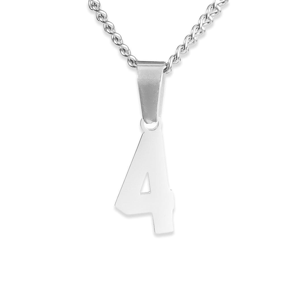 Number Pendant Necklace - Silver - ViViGleam