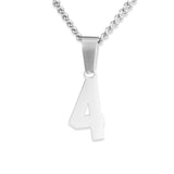 Number Pendant Necklace - Silver - ViViGleam