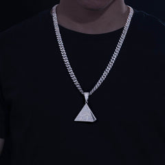Iced Pyramid Pendant With Evil Eye Pattern - ViViGleam