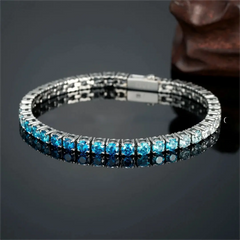 4mm Iced Ocean Wave Tennis Bracelet