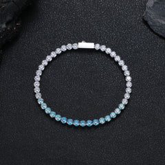 4mm Iced Ocean Wave Tennis Bracelet