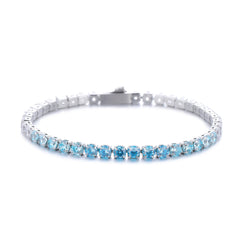4mm Iced Ocean Wave Tennis Bracelet