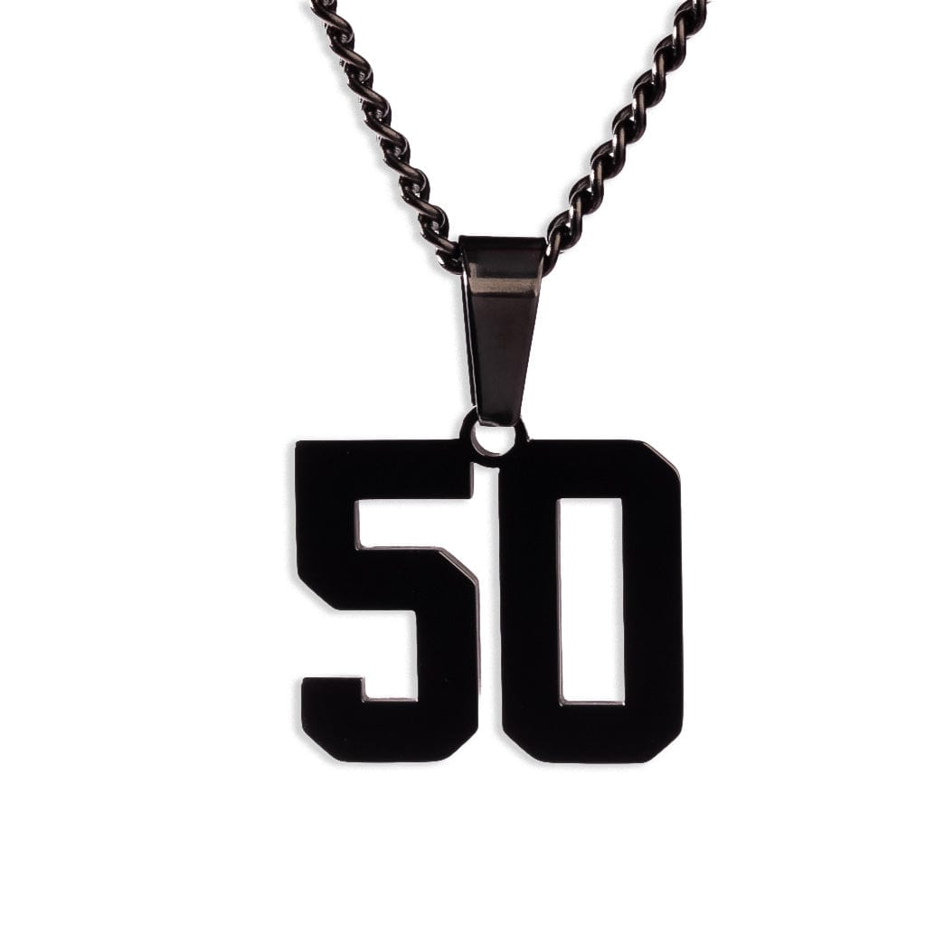Number Pendant Necklace - Black - ViViGleam