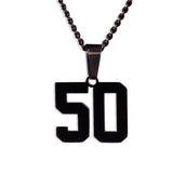 Number Pendant Necklace - Black - ViViGleam