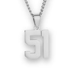 Number Pendant Necklace - Silver - ViViGleam