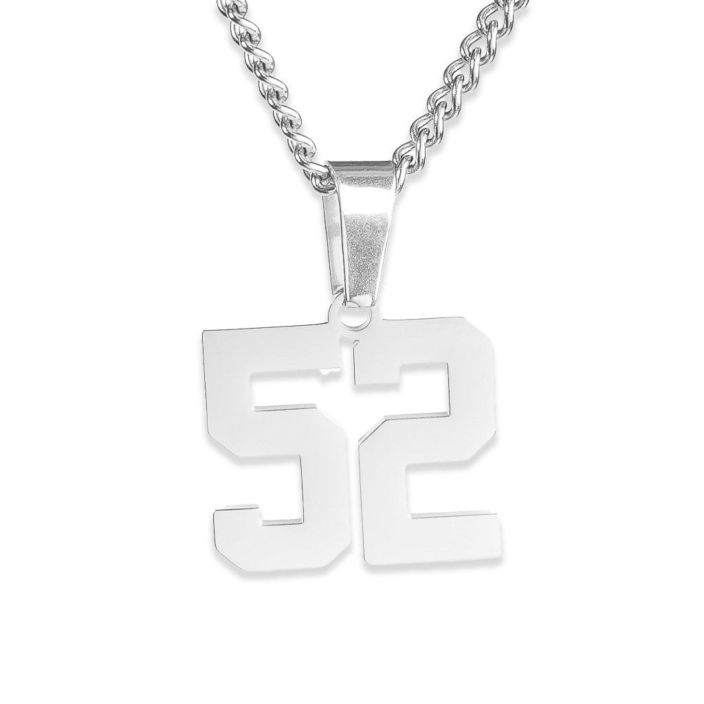 Number Pendant Necklace - Silver - ViViGleam