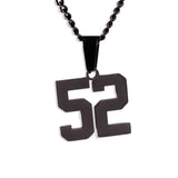 Number Pendant Necklace - Black - ViViGleam
