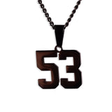Number Pendant Necklace - Black - ViViGleam