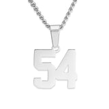 Number Pendant Necklace - Silver - ViViGleam