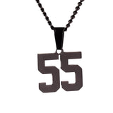 Number Pendant Necklace - Black - ViViGleam