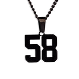 Number Pendant Necklace - Black - ViViGleam