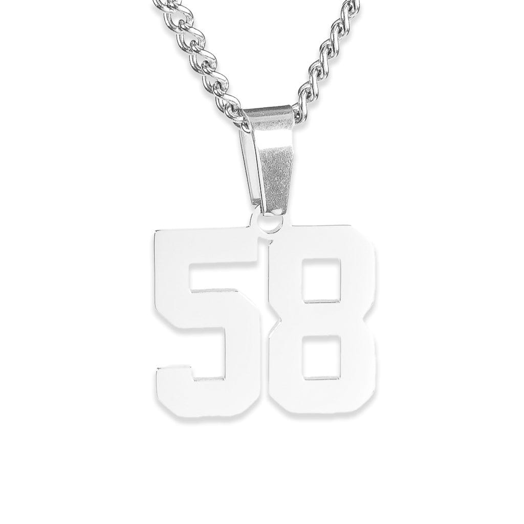 Number Pendant Necklace - Silver - ViViGleam