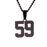 Number Pendant Necklace - Black - ViViGleam