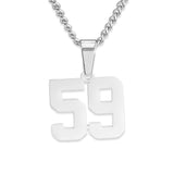 Number Pendant Necklace - Silver - ViViGleam