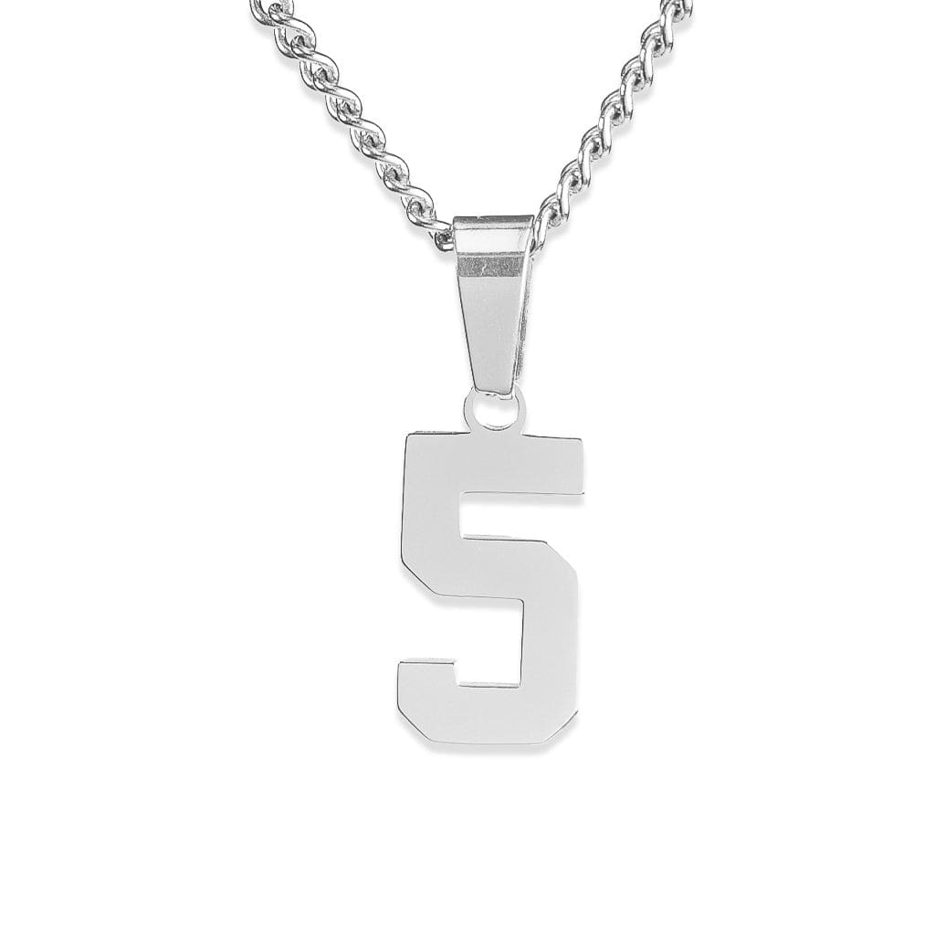 Number Pendant Necklace - Silver - ViViGleam
