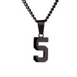 Number Pendant Necklace - Black - ViViGleam