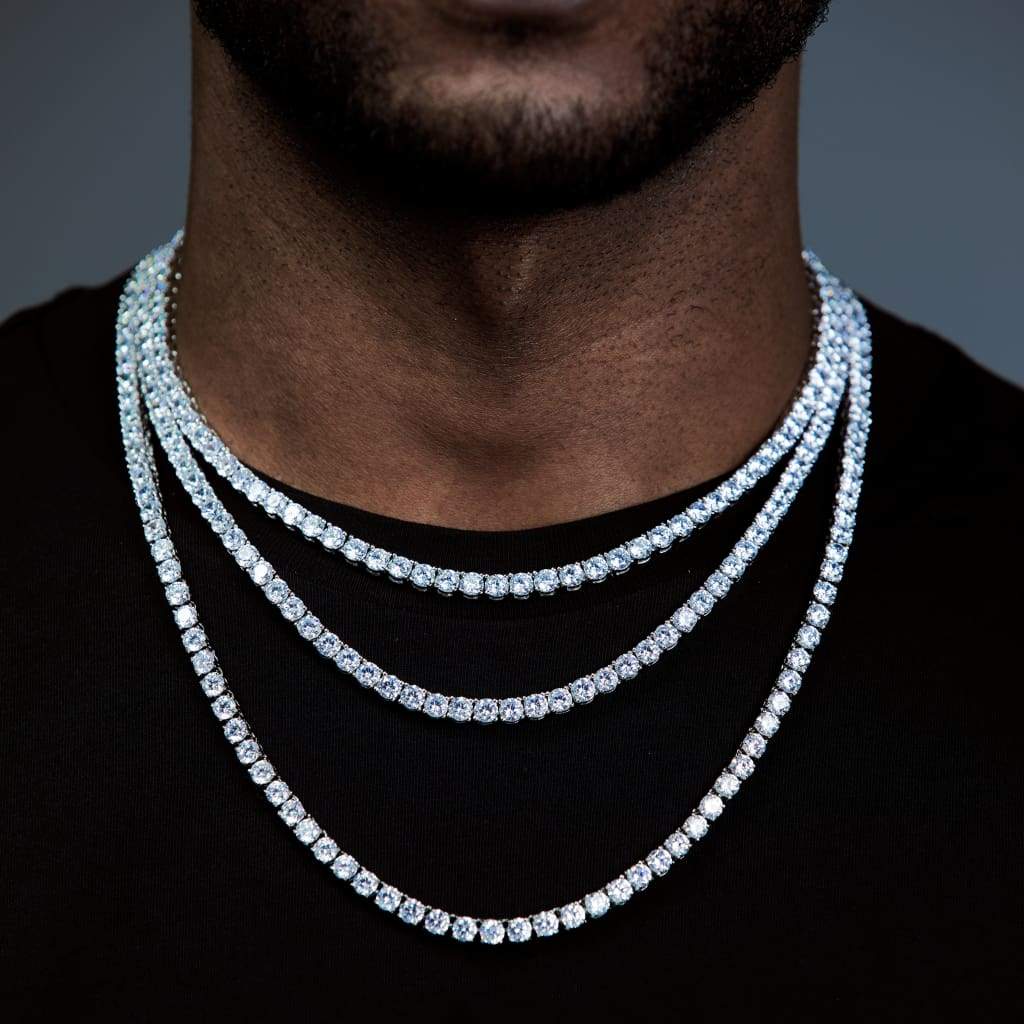Iced Tennis Chain White Gold(ALL SIZES) - ViViGleam