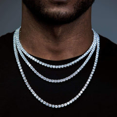 Iced Tennis Chain White Gold(ALL SIZES) - ViViGleam