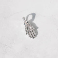 Iced Hamsa Hand Pendant - ViViGleam