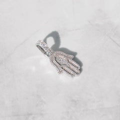 Iced Hamsa Hand Pendant - ViViGleam