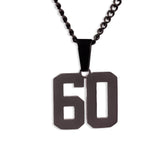 Number Pendant Necklace - Black - ViViGleam