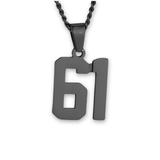 Number Pendant Necklace - Black - ViViGleam