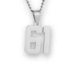 Number Pendant Necklace - Silver - ViViGleam